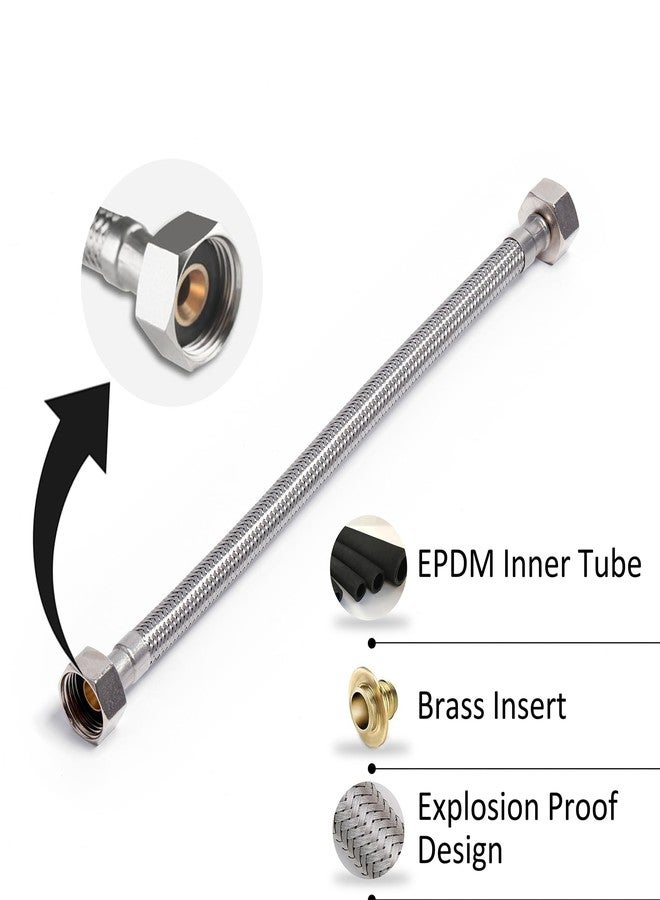 LuvBath Fitting 24 Inch 304 Stainless Steel Connection Pipe | Pack of 1 | Leakproof, Rust-Free Flexible Hose Pipes for Geyser, Toilet, Basin & Sink, Hot Cold Mixer Faucets | Silver | 24 Inch (60 cm) - Image 3